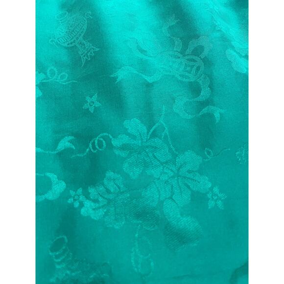 VTG Dynasty A-Line Dress Silk Brocade Womens Sz 10 Green Cap Sleeves Knee Length - Picture 11 of 12